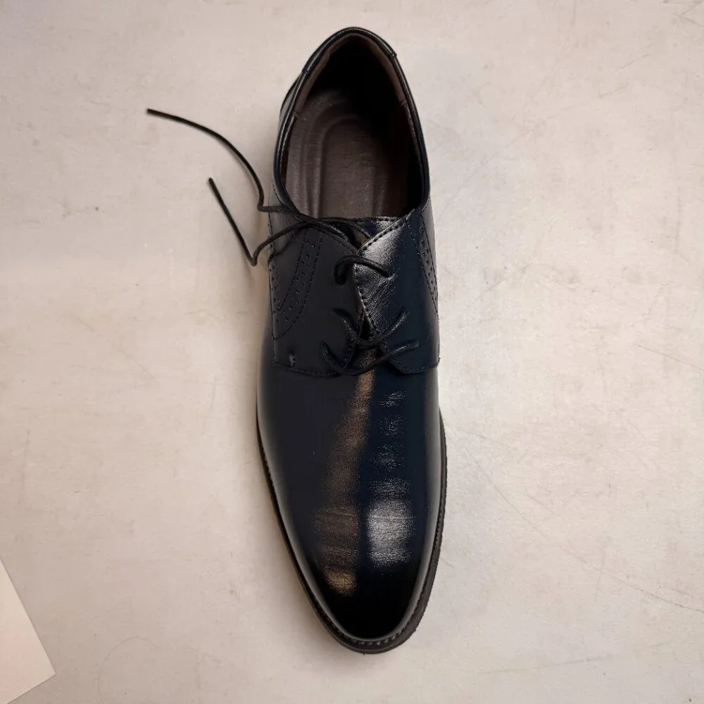 Santimon Men's US 6.5-11 Blue Casual Brogues Derby Lace Up Classic‎ Dress Shoes